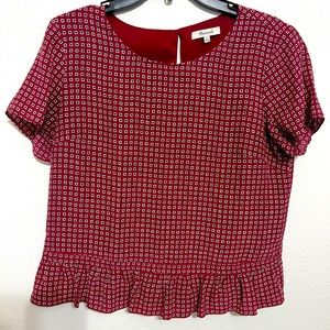 Madewell red patterned top